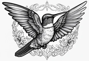 hummingbird with fallen angel tattoo idea