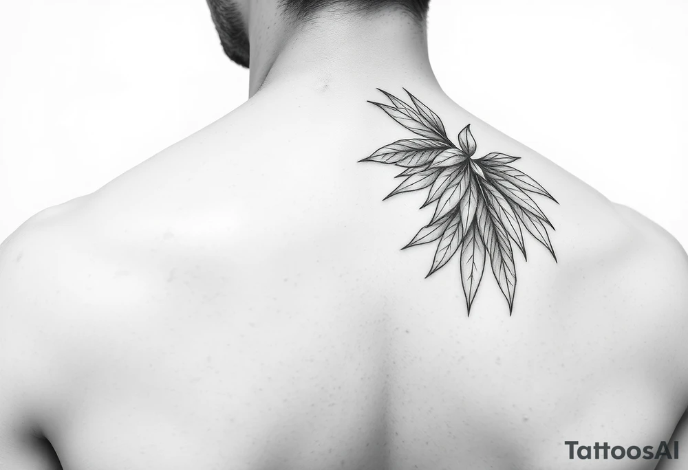 palm leaves side neck tattoo tattoo idea