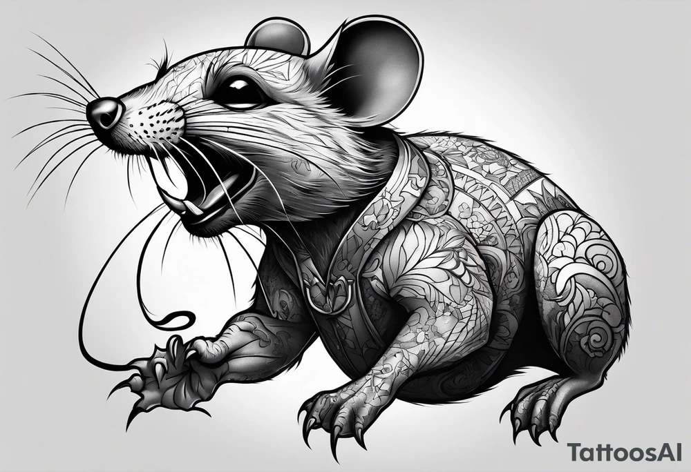 Crazy rat tattoo idea