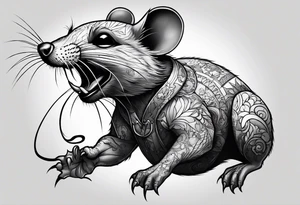 Crazy rat tattoo idea