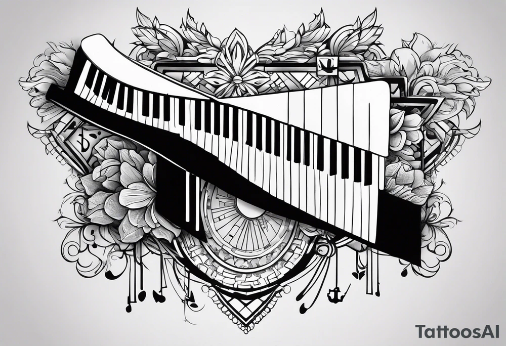 A tattoo to draw on my right arm with a mix with the cross of Jesus and with some things symbolizing my wife, my daughter, my 2 dogs, some musical elements about keyboards and pianos too and some elements that remember Brazil and the USA tattoo idea