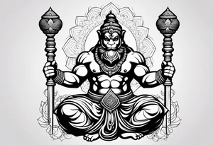 Hanuman ji with mace tattoo idea
