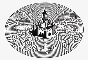 Labyrinth Maze with castle tattoo idea