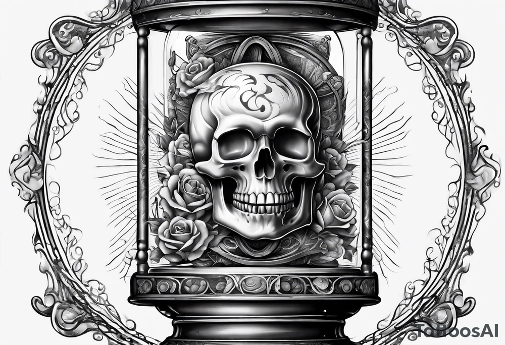 brain inside hourglass tattoo idea