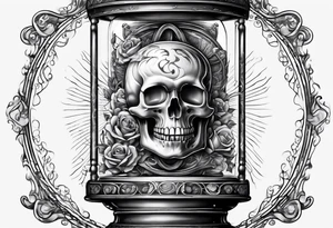 brain inside hourglass tattoo idea