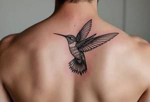 Hummingbird and lines for hips tattoo idea