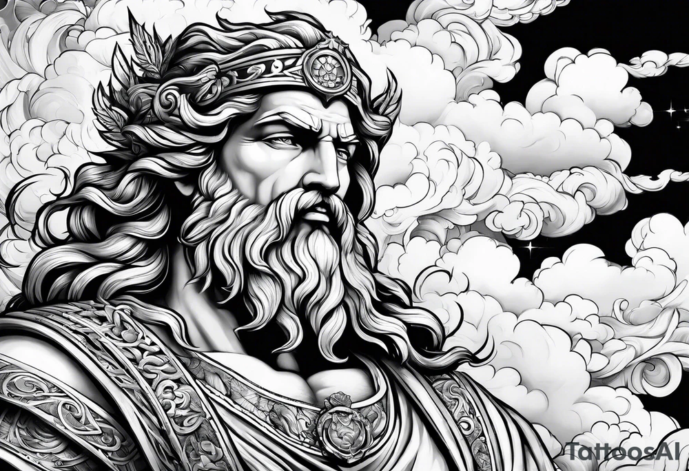 Zeus in the clouds tattoo idea