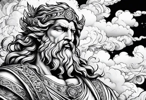 Zeus in the clouds tattoo idea