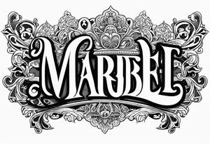 Lettering name spelling out “marabel” tattoo idea