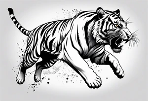 tiger leaping tattoo idea
