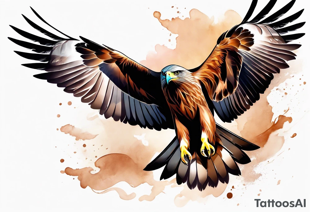 Black kite. Soft. Small. Child like. Environmental elements. Girly. Cute. tattoo idea