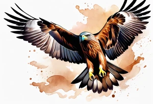 Black kite. Soft. Small. Child like. Environmental elements. Girly. Cute. tattoo idea