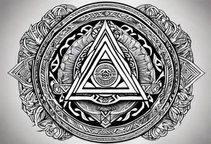 Valhalla  round 
shield axe sword valknut tattoo idea
