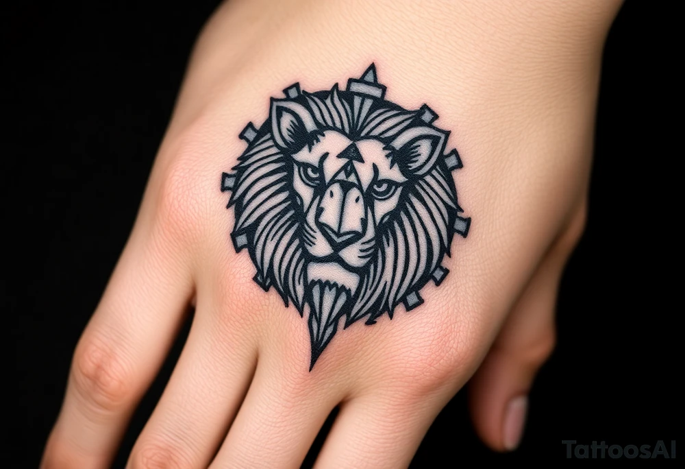 Lion made of gears tattoo idea