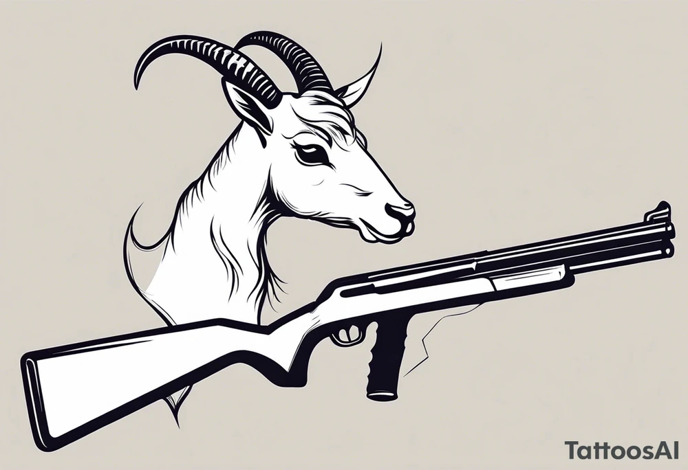 capricorn with sunglasses and shotgun tattoo idea
