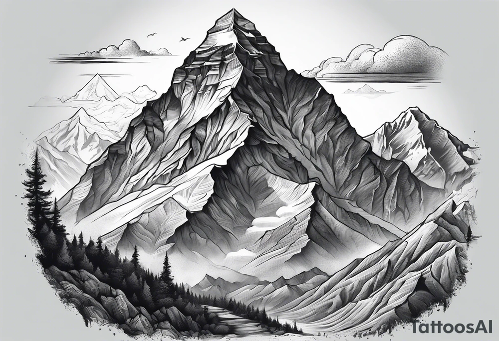 Mount Everest and representing doing hard things tattoo idea