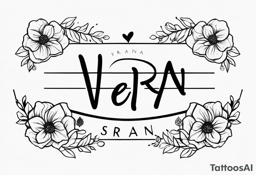 Simple Two-Band Tattoo Design With my kids names (Vedran and Srna) tattoo idea