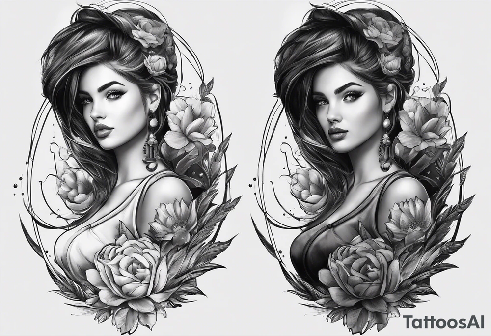 Girl on a rocket tattoo idea