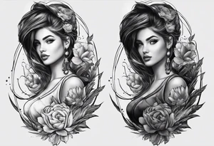 Girl on a rocket tattoo idea