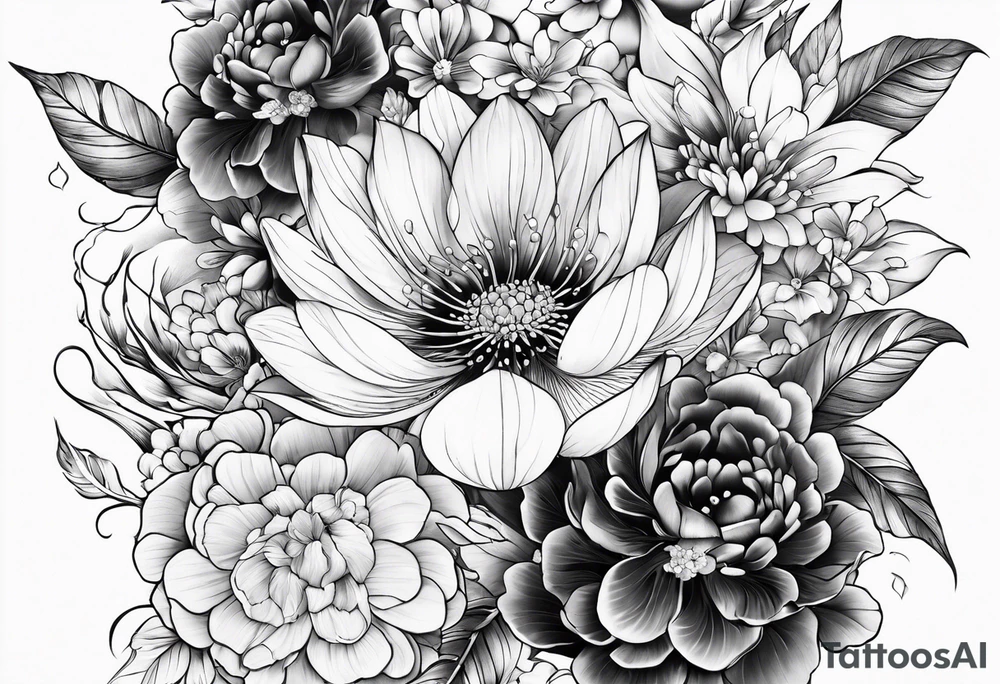 half sleeve japanese floral tattoo idea
