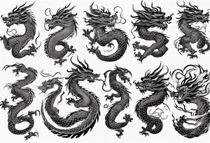 Chinese dragon with scales tattoo idea