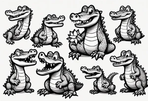 A cute cartoon crocodile tattoo idea