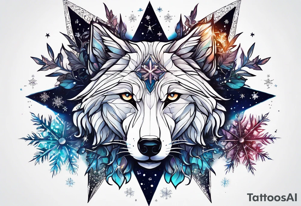 Constellation, animal, snowflake tattoo idea