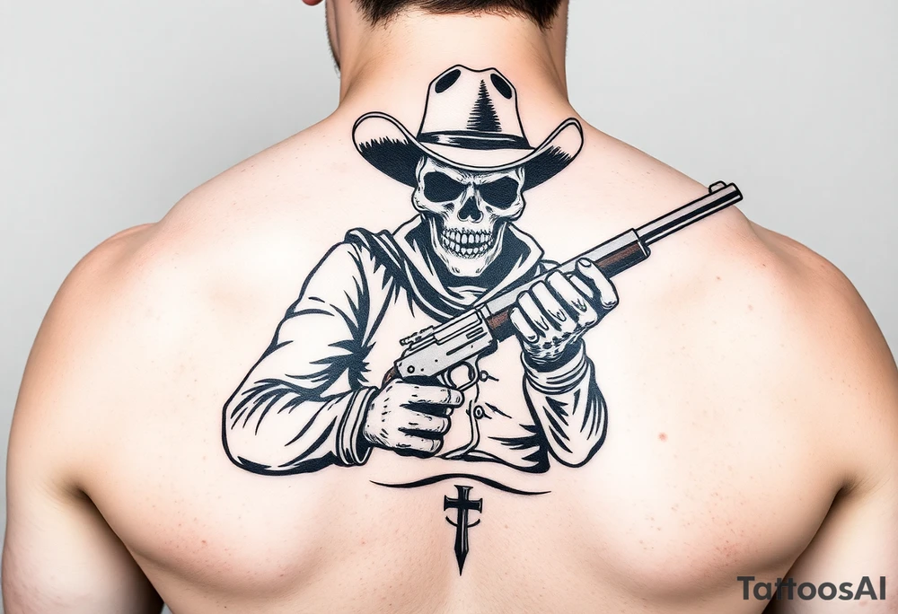 Undead cowboy with 30-30 rifle tattoo idea