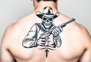 Undead cowboy with 30-30 rifle tattoo idea