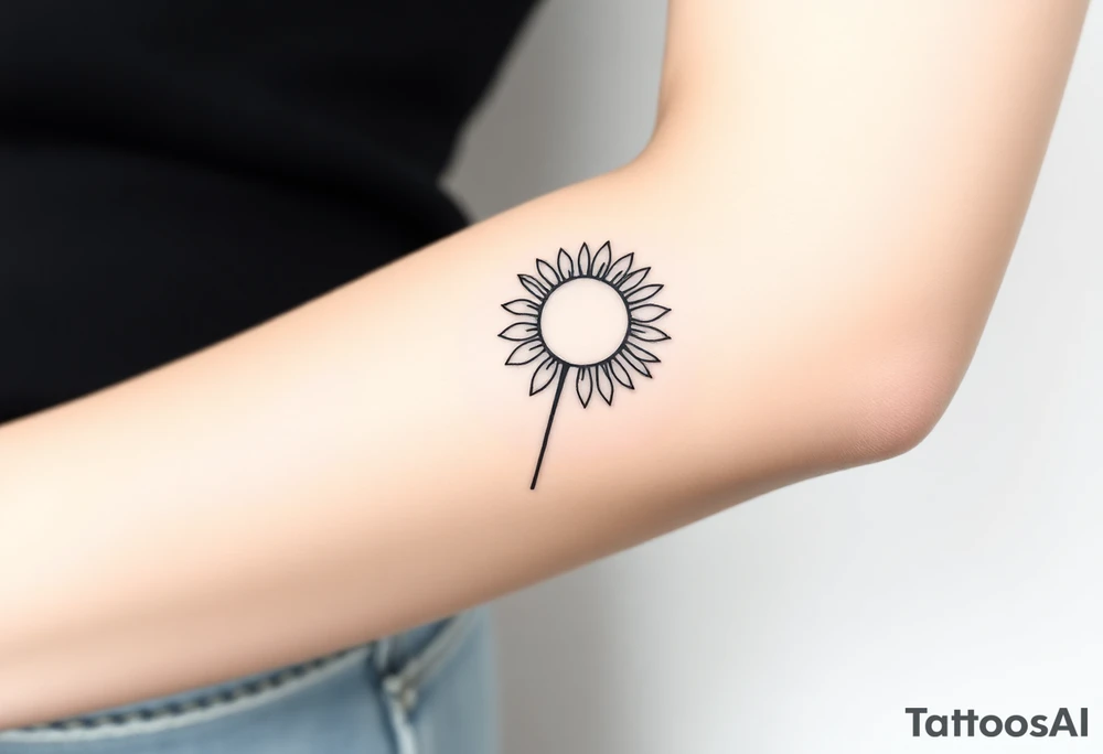 The sun, with a stem like a sunflower tattoo idea