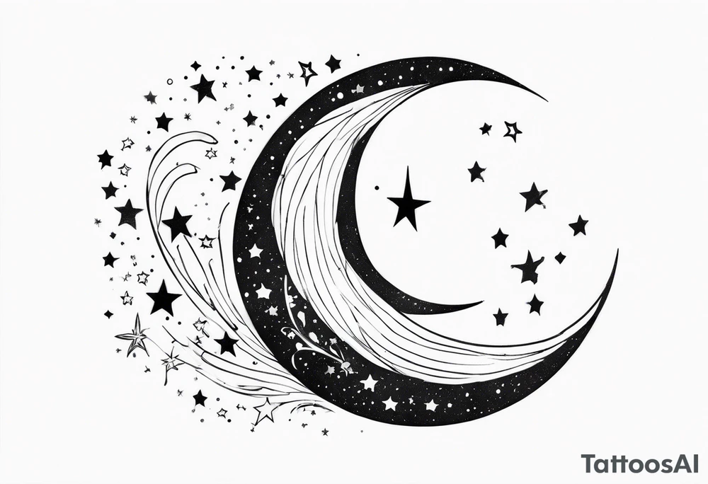 Moon and Fairy Dust tattoo idea