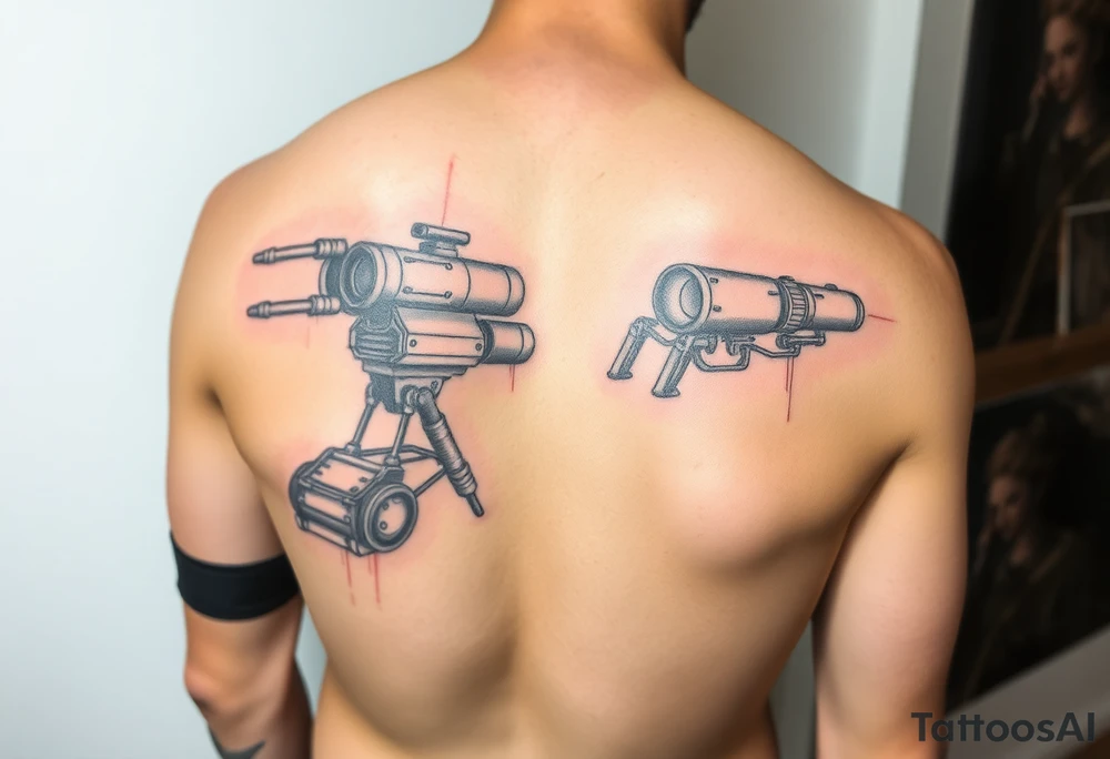 Watcher and burrower machines from horizon forbidden west in full colour as a forearm wraparound tattoo idea