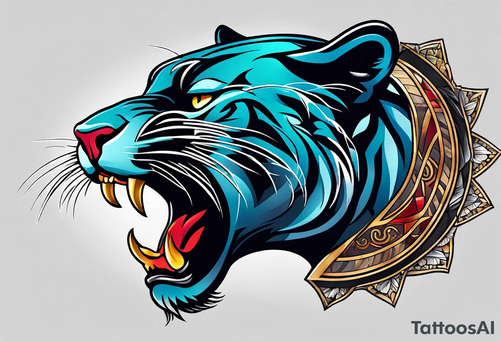 traditional panther tattoo idea