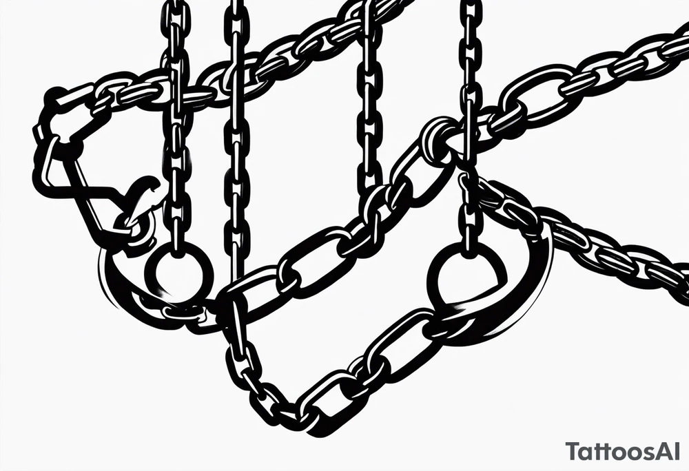 hooks and chains one ;iece thats long tattoo idea