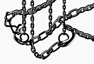 hooks and chains one ;iece thats long tattoo idea