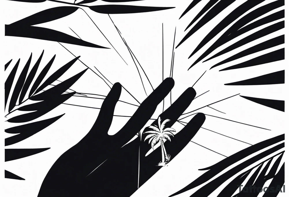 palm tree but switch leaves with hands tattoo idea