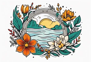 baptize in river



old school vintage simple traditional design with vintage flowers surrounding
bold color simple tattoo idea