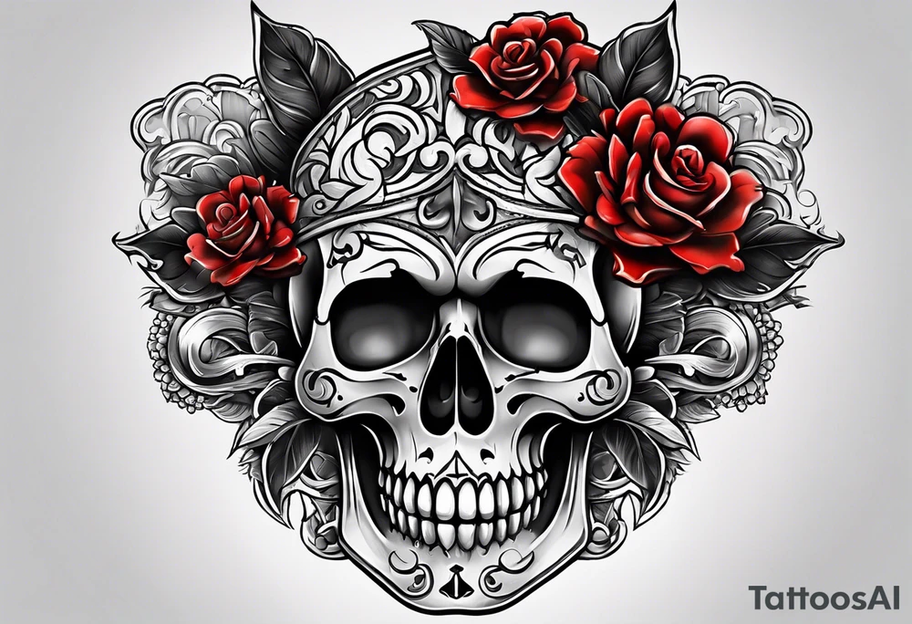 Spade and skulls tattoo idea