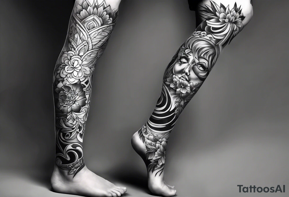 Full leg tattoo tattoo idea