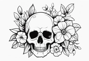 Skull with Flowers tattoo idea