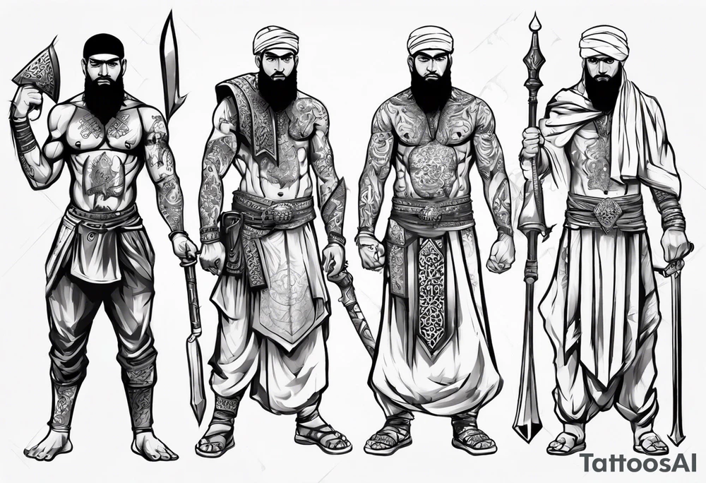 islamic warrior tattoo idea