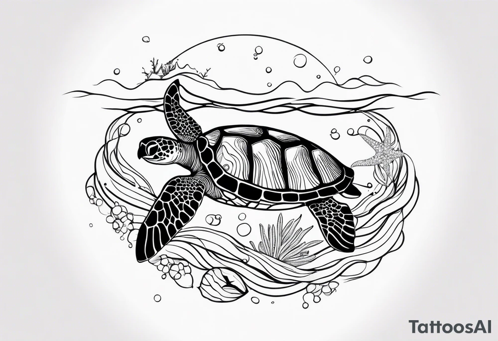 Ocean/waves, with turtle/jellyfish/starfish/shells, for woman’s wrist tattoo idea Ocean/waves, with turtle/jellyfish/starfish/shells, for woman’s wrist tattoo idea