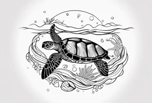 Ocean/waves, with turtle/jellyfish/starfish/shells, for woman’s wrist tattoo idea