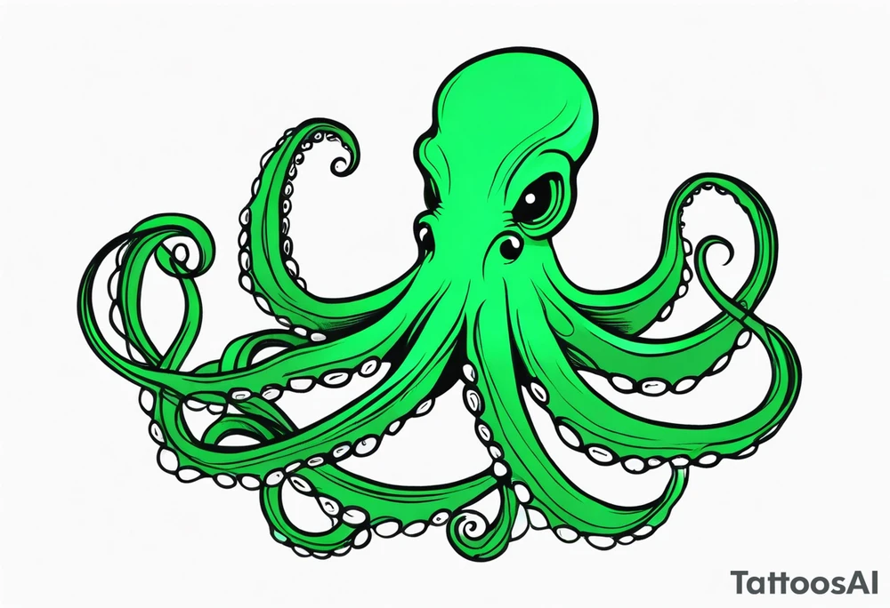 Electric octopus peaceful green tattoo idea