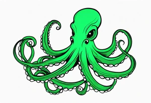 Electric octopus peaceful green tattoo idea