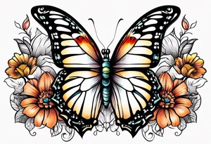 animal butterfly , flower tattoo idea