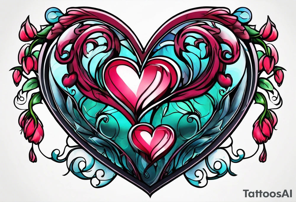 Bleeding heart tattoo idea
