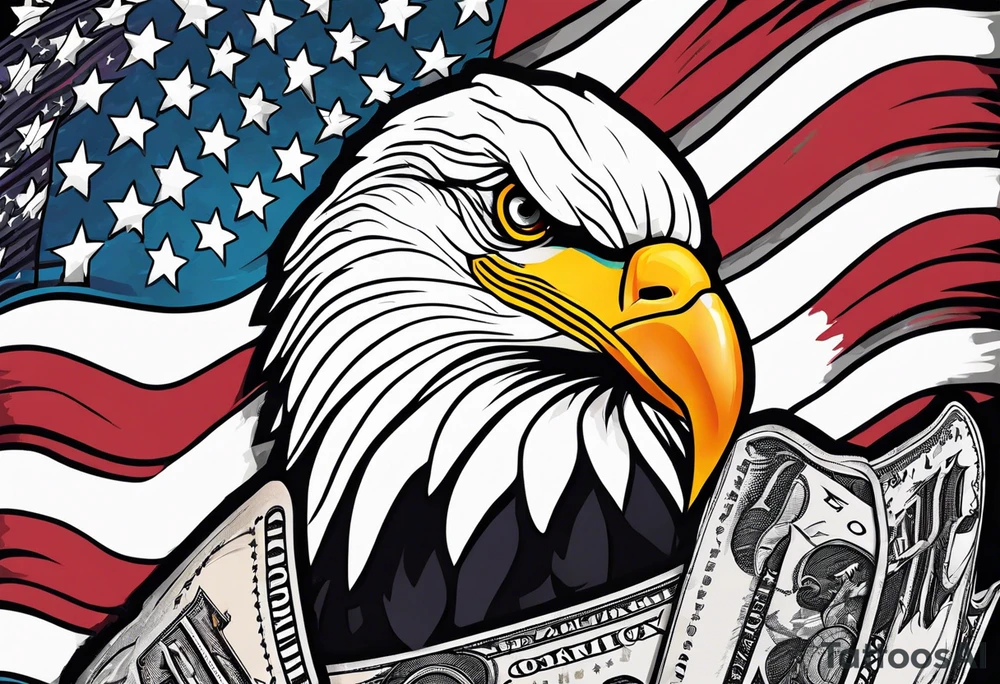Colored america,money, patriotic, war, tattoo idea