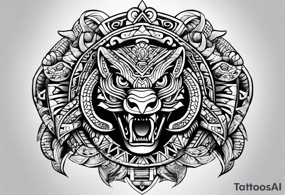 Aztec snake tattoo idea