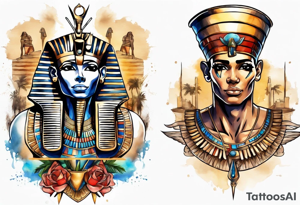 egypt full back tattoo idea